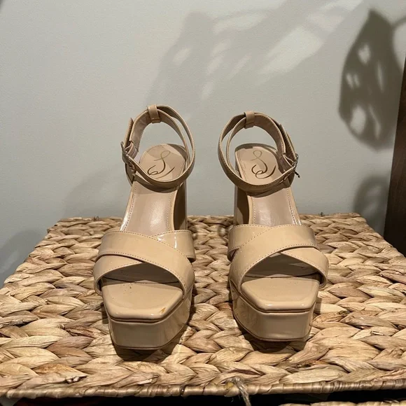 Sam Edelman Nolita Nude Ankle Strap Heel - Size 8 - Picture 2 of 12